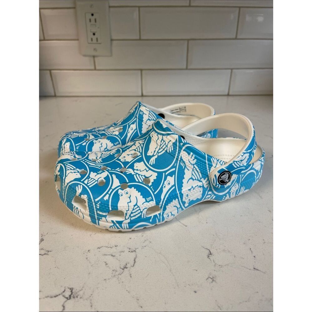 CROCS Womens CLASSIC DUKE PRINT CLOG 210003 BLUE UNISEX Women’s 6 Men’s 4